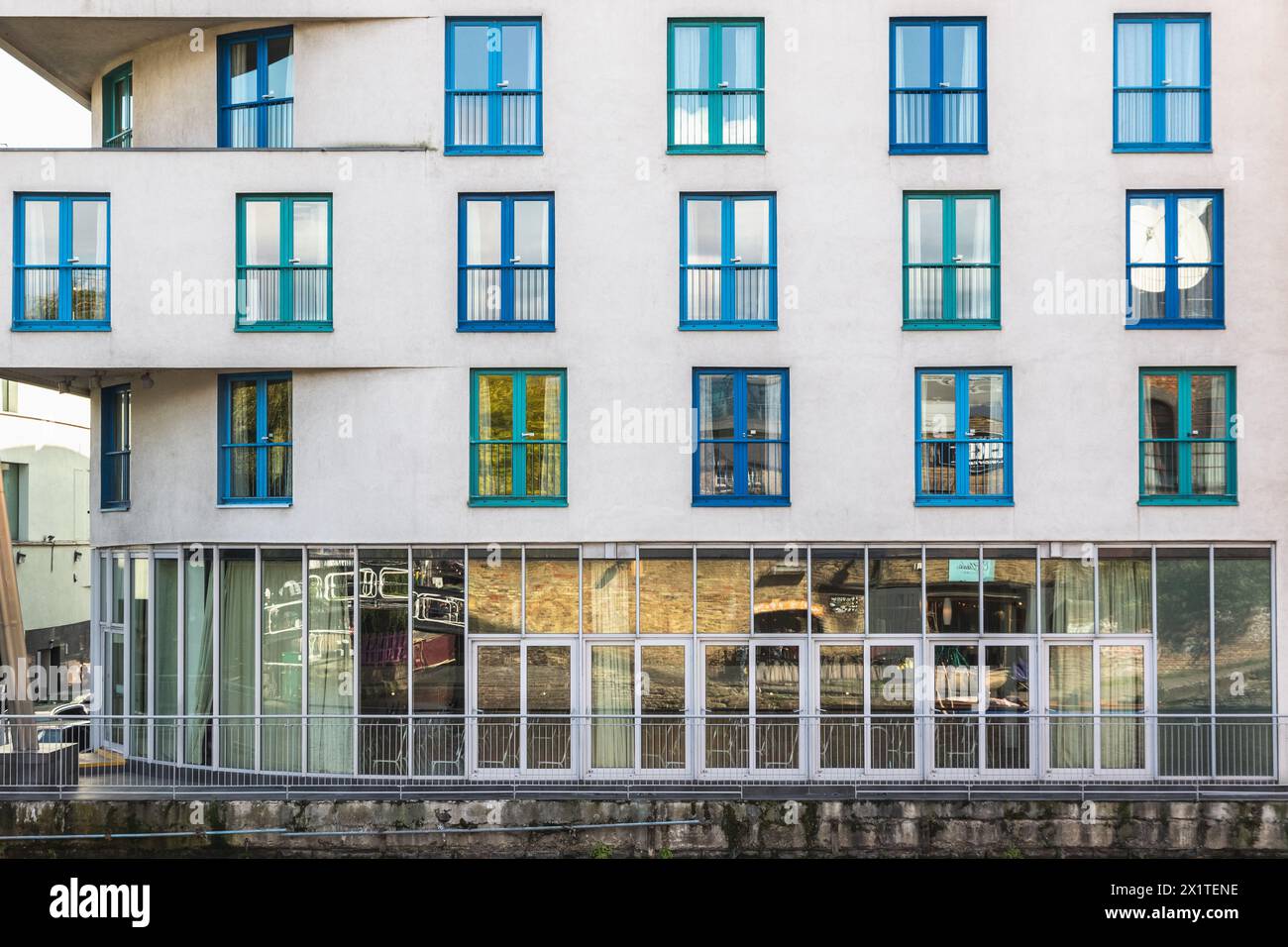 Canalside apartments around Camden Lock in London, UK Stock Photo