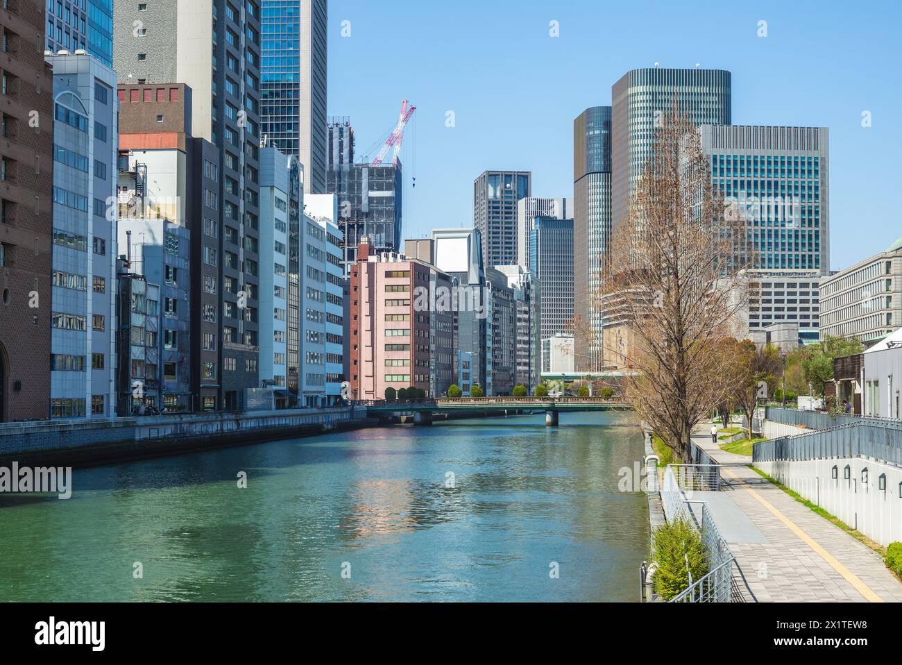 Nakanoshima, a sandbank in Kyu Yodo river in Osaka city, Japan Stock ...