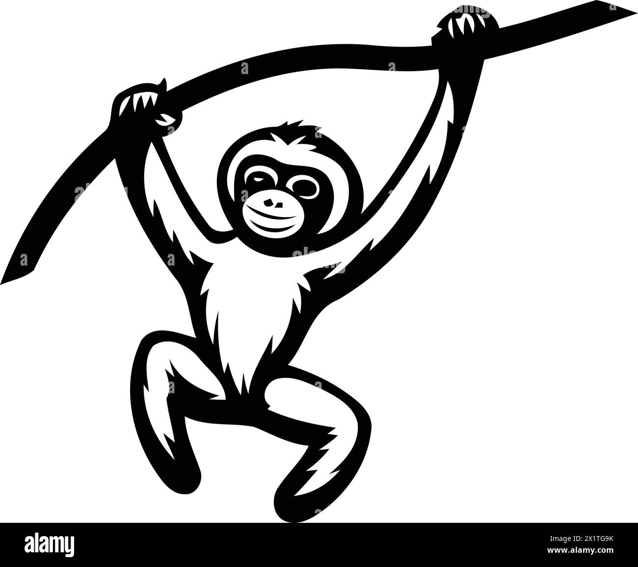 Monkey logo design template. Vector illustration of a monkey with a ...