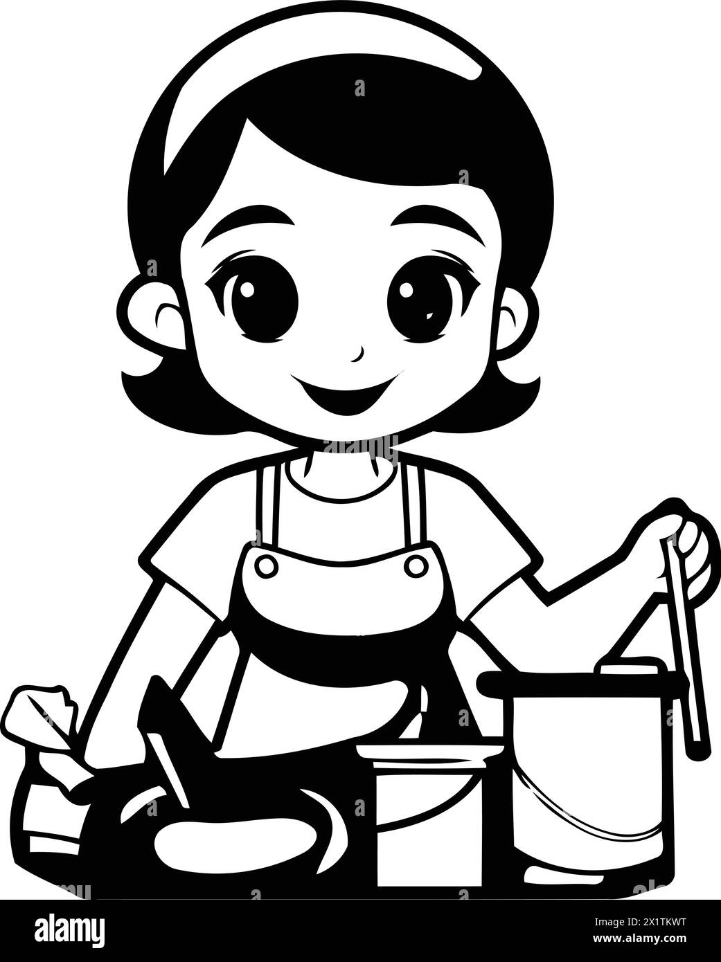 Doing housework Stock Vector Images - Alamy