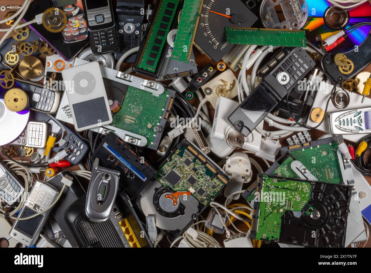 Out-dated electrical waste for recycling Stock Photo
