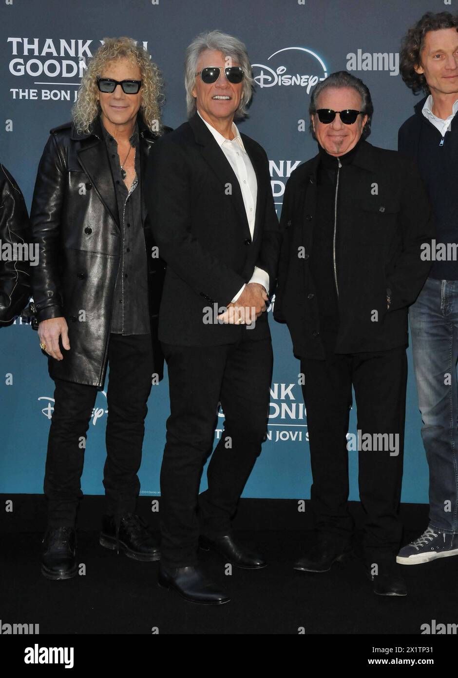 Thank You, Goodnight -The Bon Jovi Story UK TV screening David Bryan, Jon Bon Jovi and Tico Torres at the Thank You, Goodnight: The Bon Jovi Story UK TV screening, Odeon West End, Leicester Square, on Wednesday 17 April 2024 in London, England, UK. CAP/CAN CAN/ London UK Great Britain Copyright: xCanxNguyen/CapitalxPicturesx Stock Photo