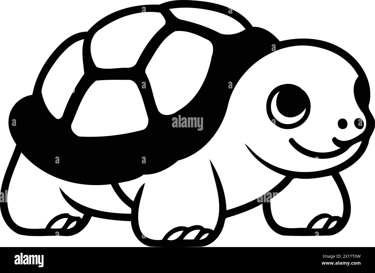 Cute Cartoon Tortoise. Vector Illustration on White Background Stock ...