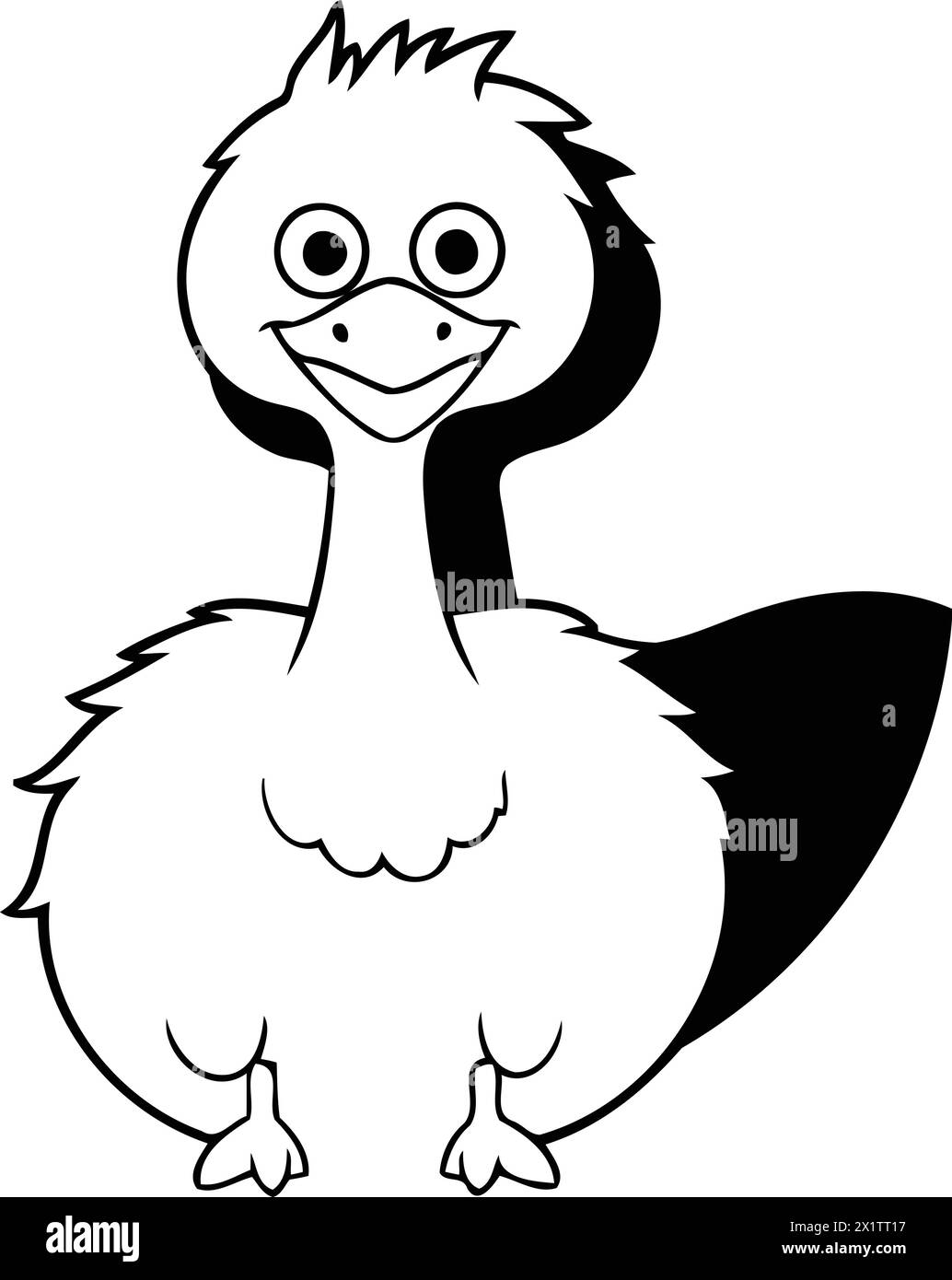Cute goose cartoon vector illustration. Farm animal. Flat design Stock