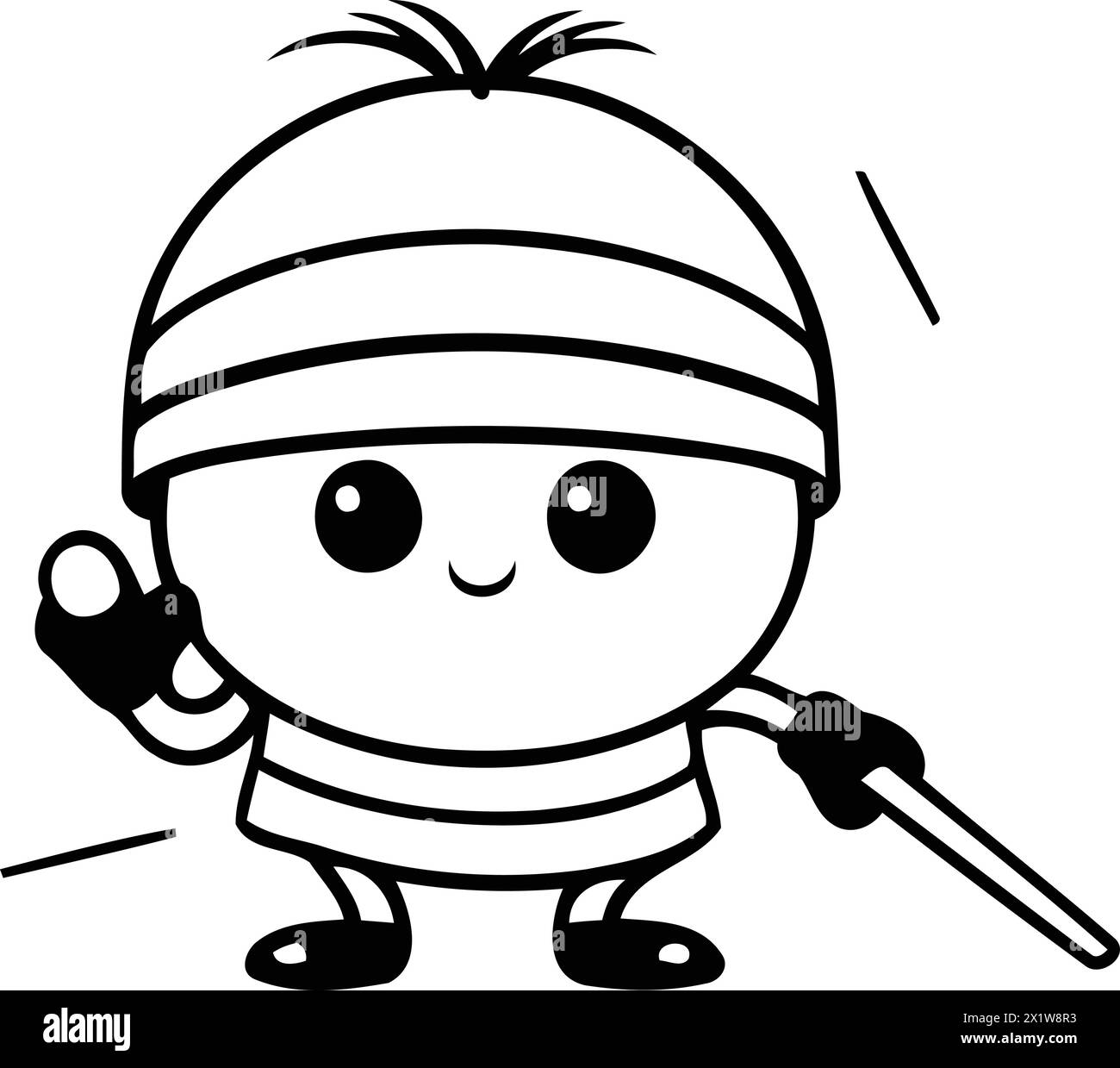 Cute japanese sushi chef cartoon character. Vector illustration Stock