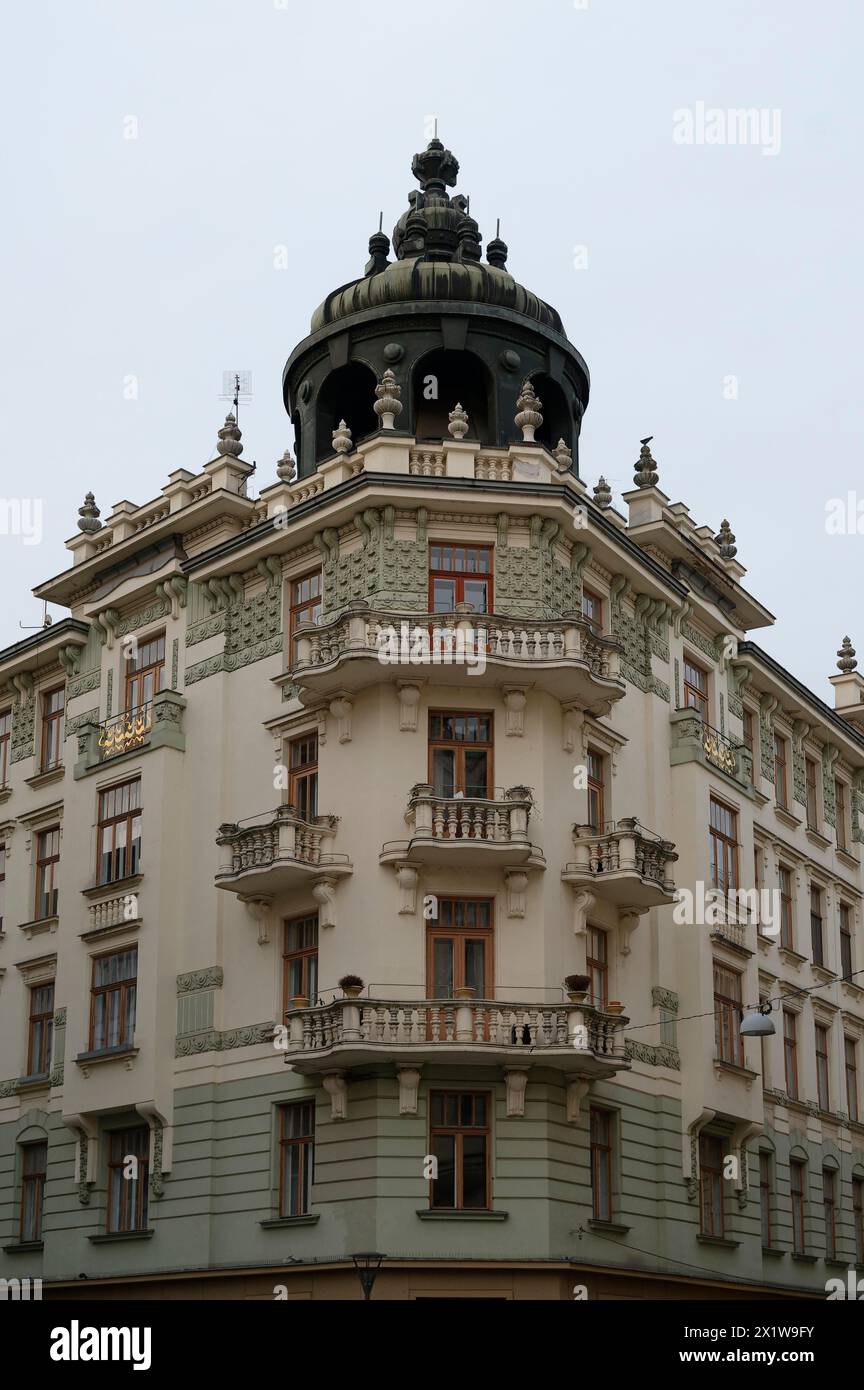 Indian House, corner of Vesela and Zamecnicka, Brno, Brno, Jihomoravsky kraj, Czech Republic Stock Photo