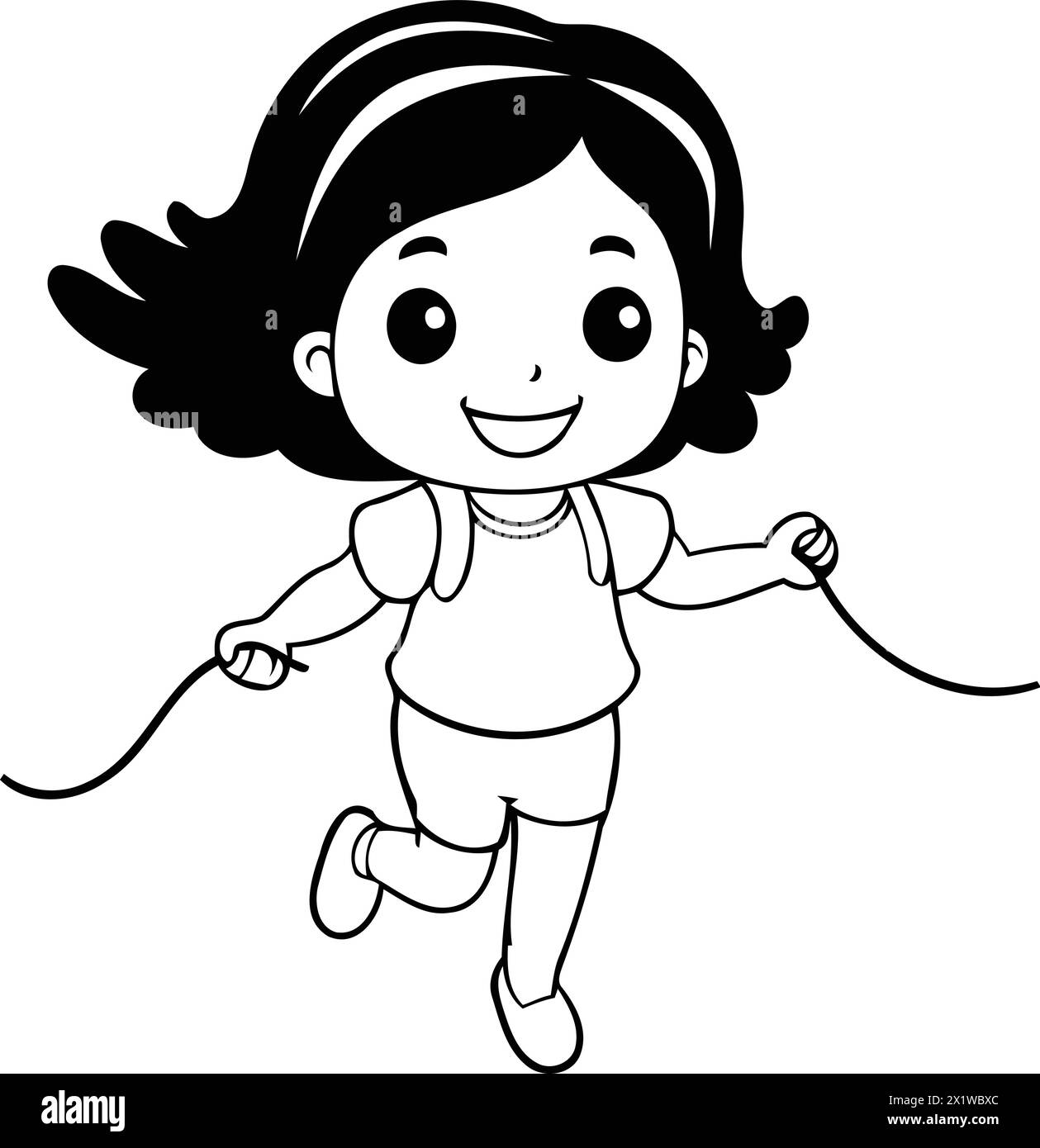 Little girl skipping Stock Vector Images - Alamy