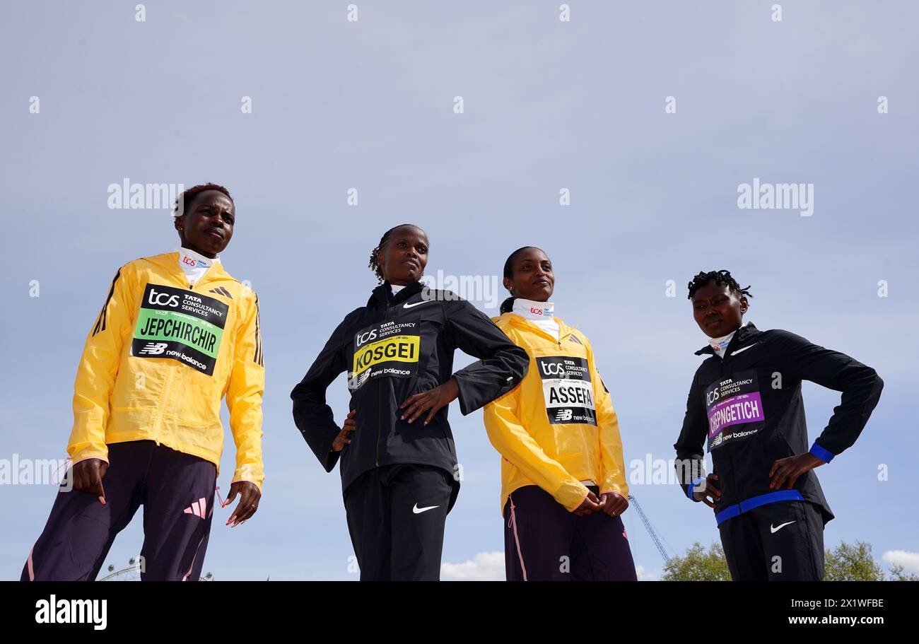 Kenya's Peres Jepchirchir, Kenya's Brigid Kosgei, Ethiopia's Tigst ...