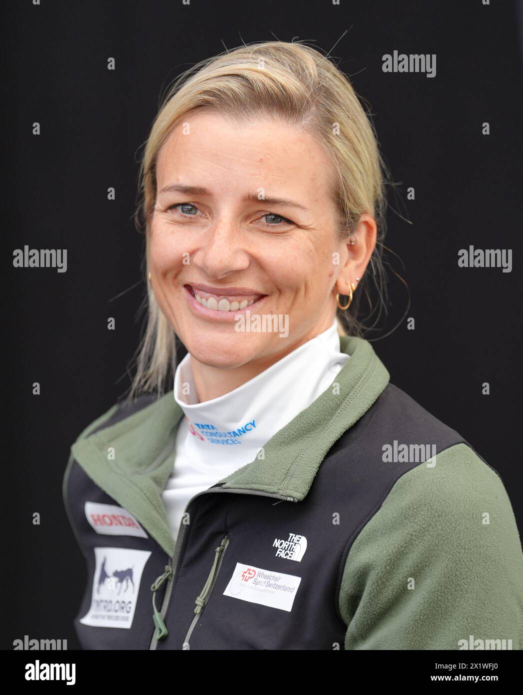 Manuela Schar during the elite wheelchair press conference held at the