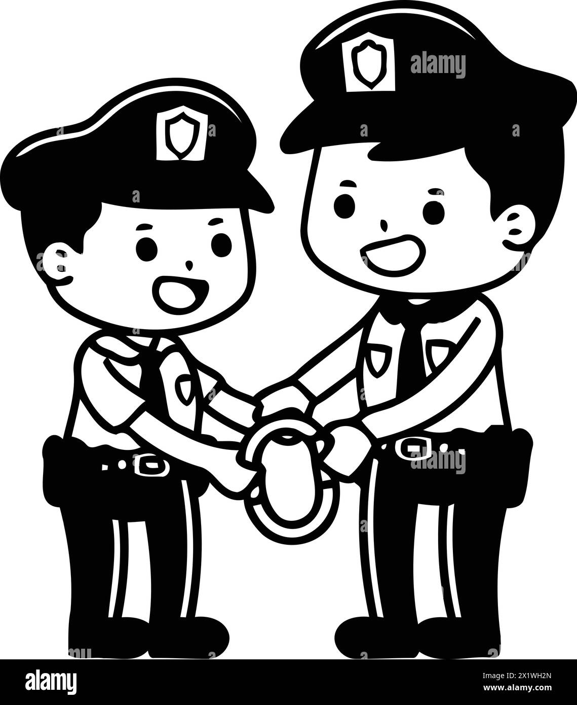 Policewoman handcuffs man Stock Vector Images - Alamy