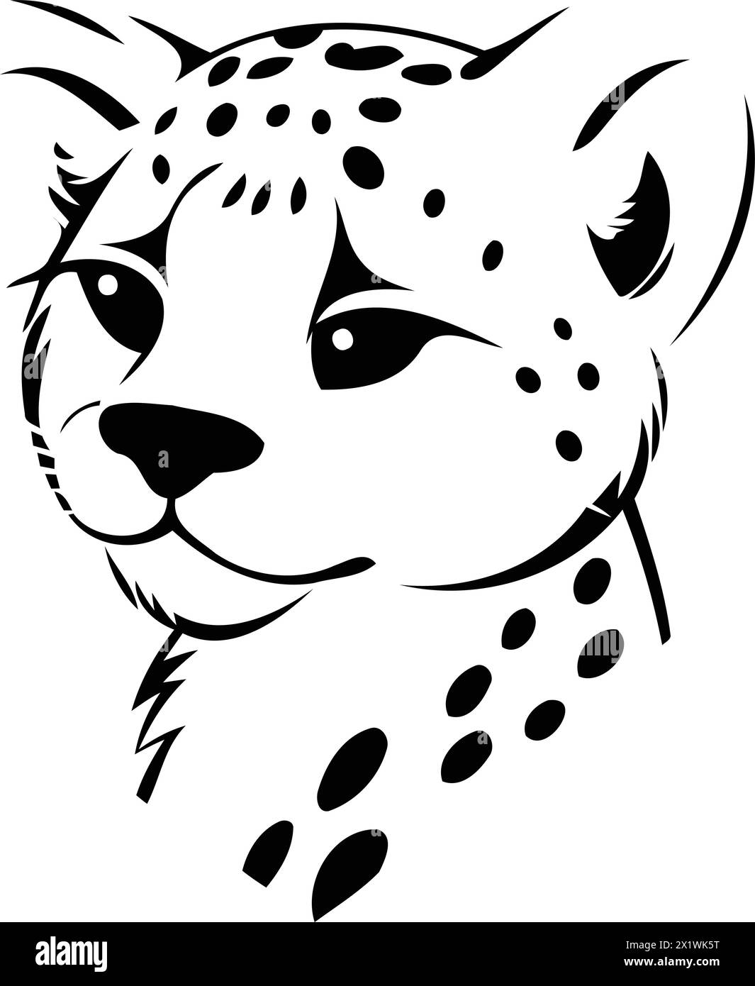Cheetah in the form of a heart. Vector illustration Stock Vector Image