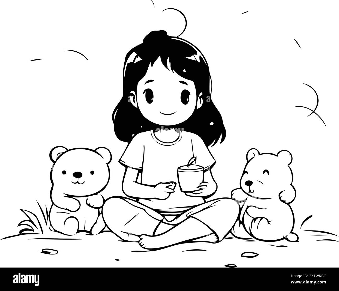 Grass teddy bears Stock Vector Images - Alamy