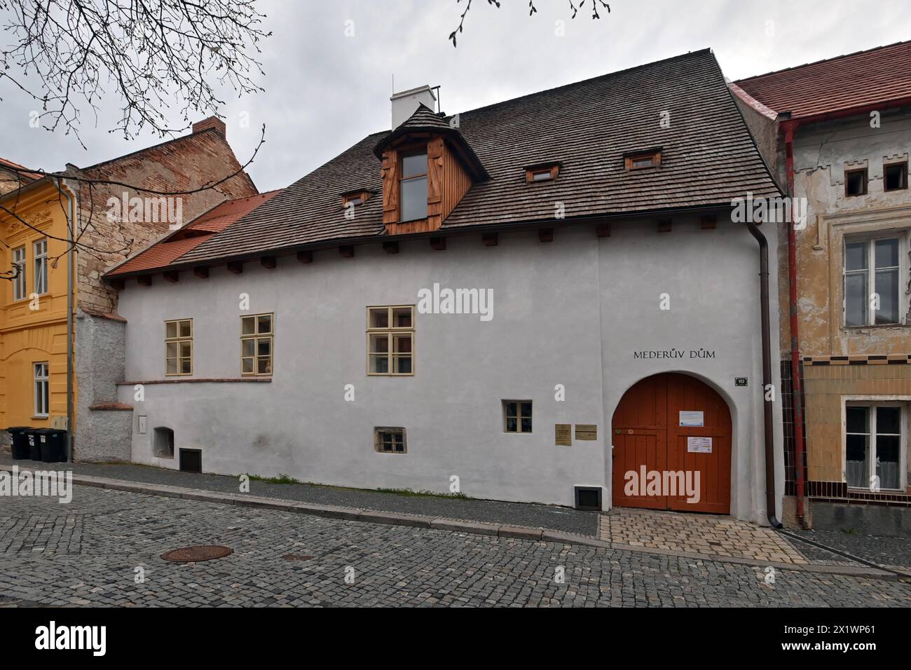 Zatec, Czech Republic. 28th Mar, 2024. FILE PHOTO Meder House, one of the oldest houses in Zatec, Louny region, Czech Republic, March 28, 2024. Zatec, whose hops landscape became a UNESCO World Heritage Site last year, has won the title the Czech historical town of 2023. Credit: Slavomir Kubes/CTK Photo/Alamy Live News Stock Photo