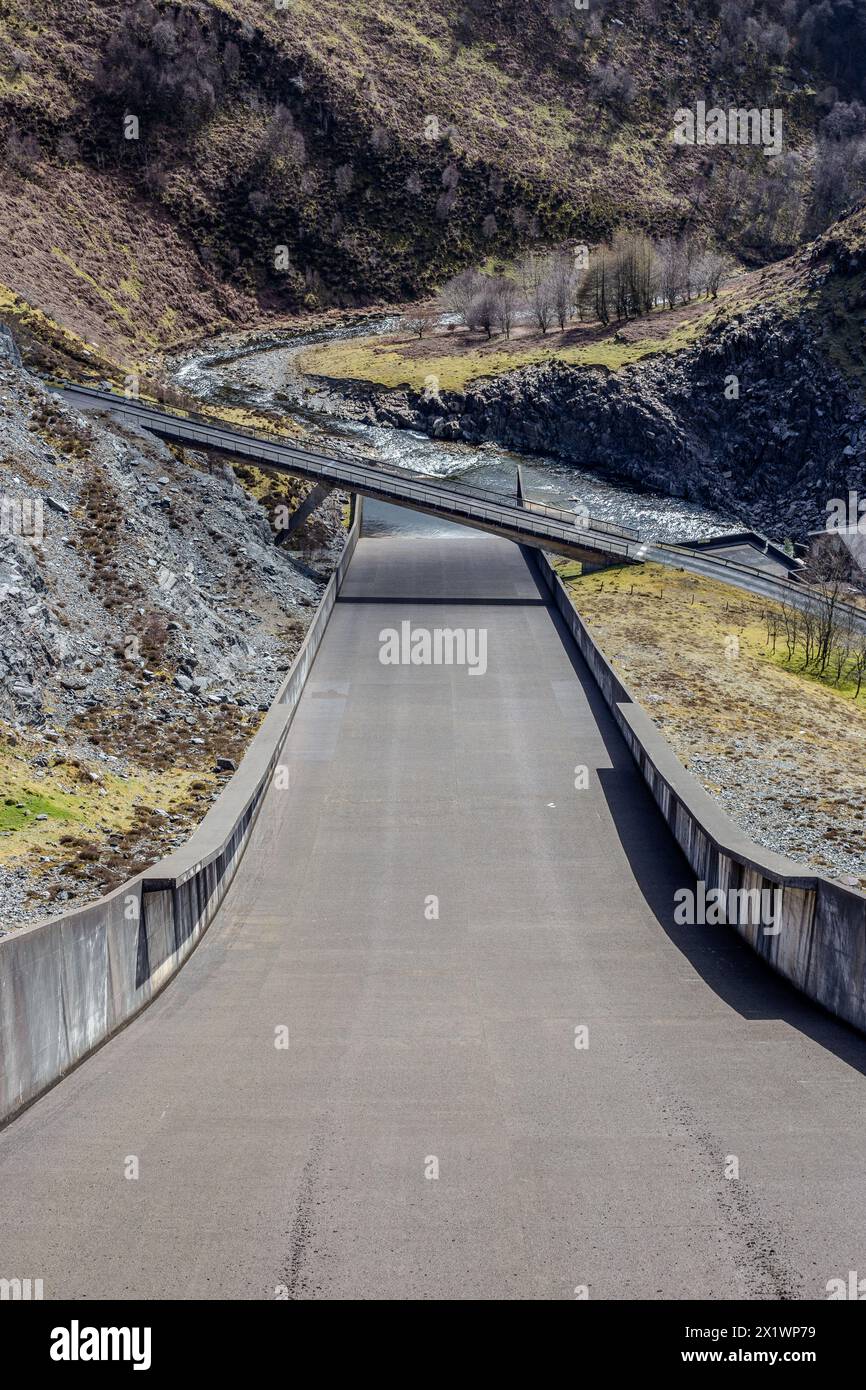 Llyn Brianne Reservoir & Dam - Llandovery Stock Photo