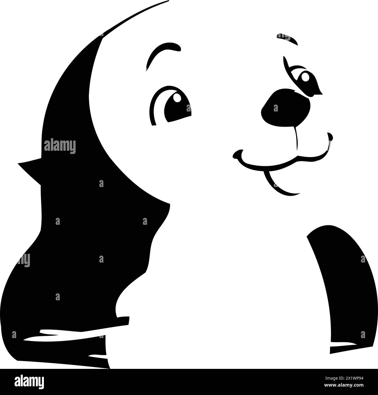 Cute cartoon otter swimming in the water. Vector illustration Stock