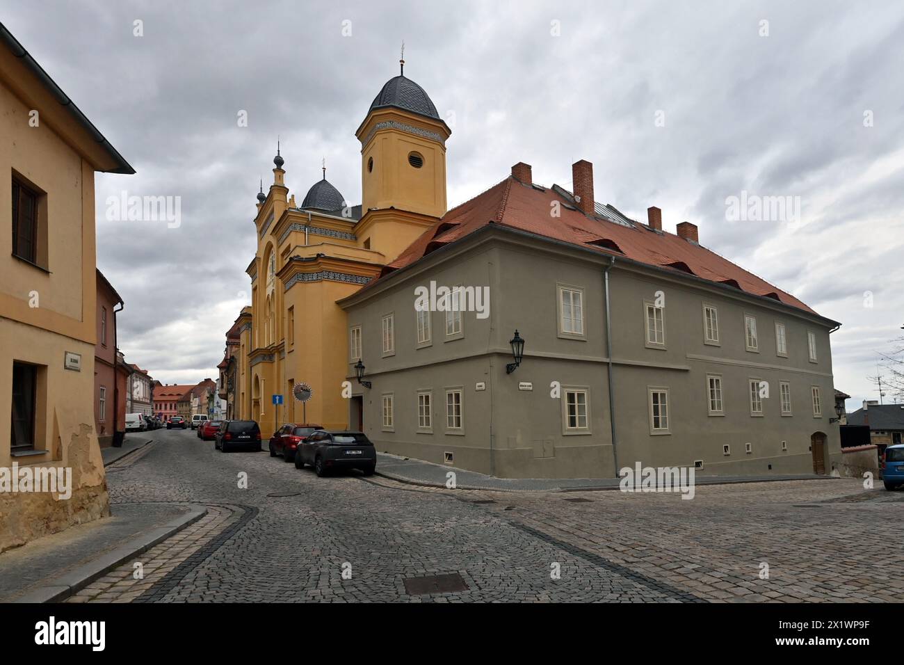 Zatec, Czech Republic. 28th Mar, 2024. FILE PHOTO Renovated synagogue and rabbinate in Zatec, Louny region, Czech Republic, March 28, 2024. Zatec, whose hops landscape became a UNESCO World Heritage Site last year, has won the title the Czech historical town of 2023. Credit: Slavomir Kubes/CTK Photo/Alamy Live News Stock Photo