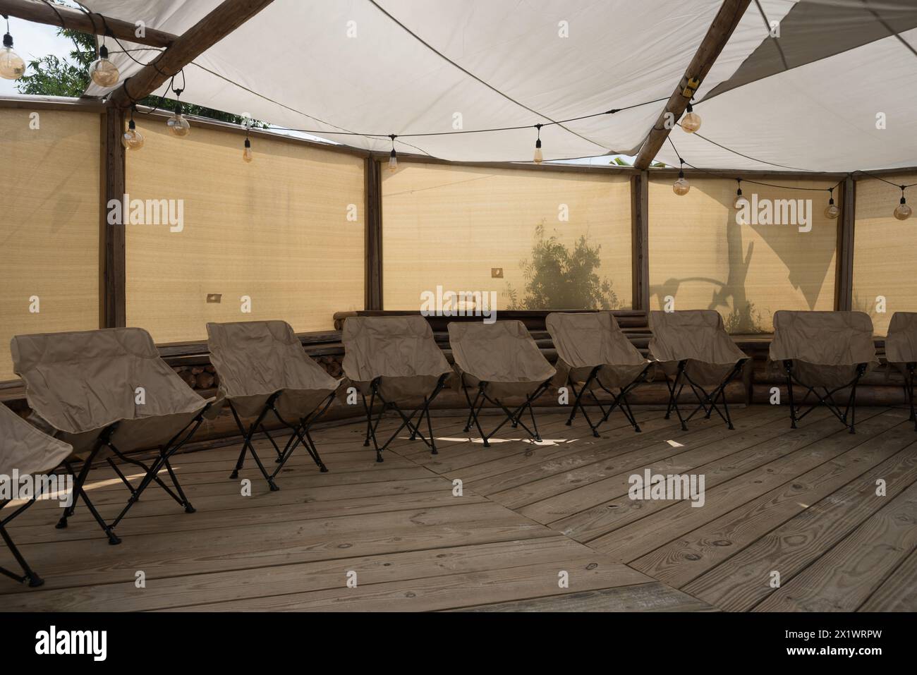 An outdoor circular seating area Stock Photo - Alamy