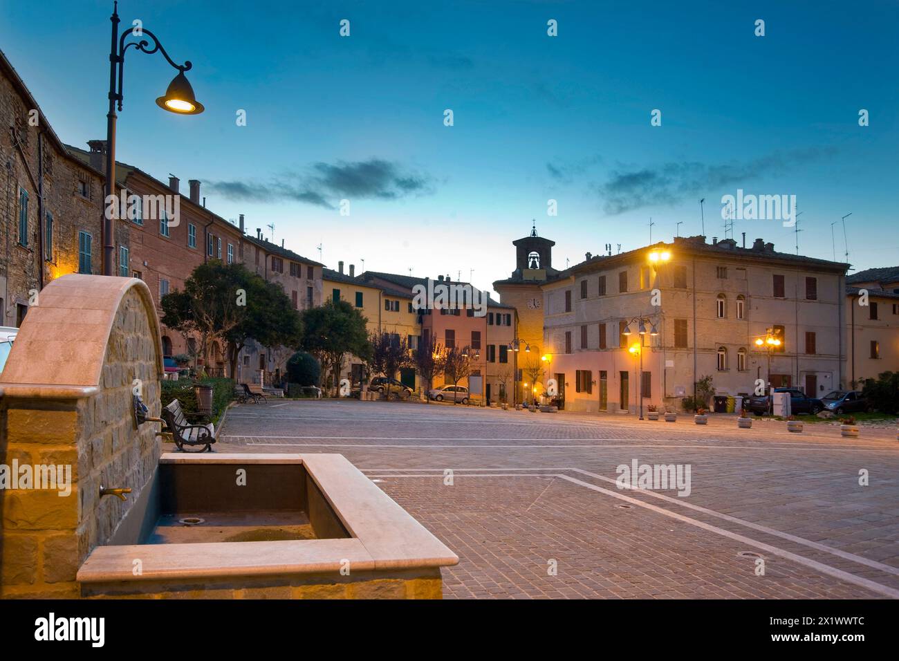 Piazza Iv Novembre. Cupramontana. Marche. Italy Stock Photo
