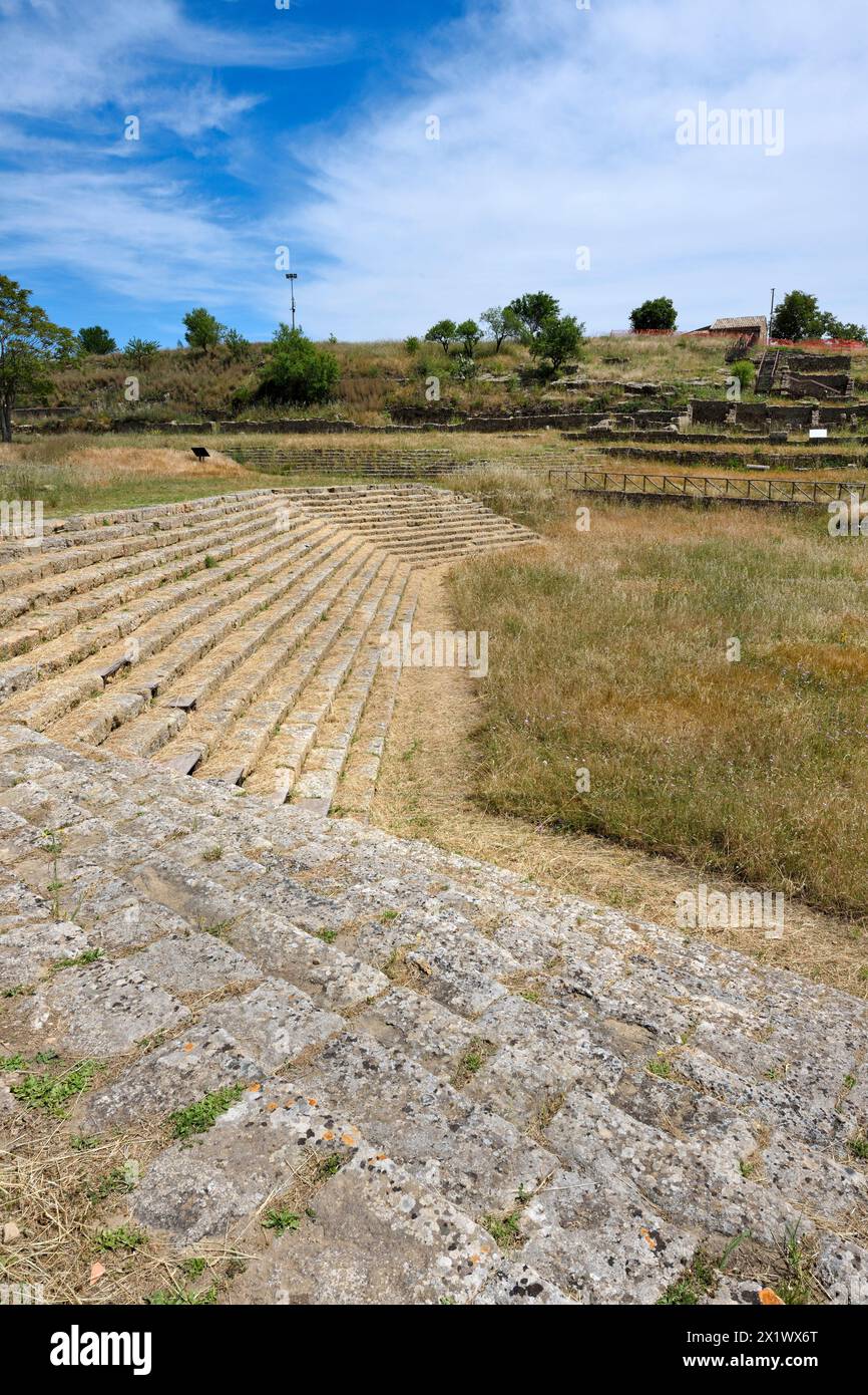 Stairway Lower Agora. Archaeological Area of morgantina. Aidone. Sicily. Italy Stock Photo