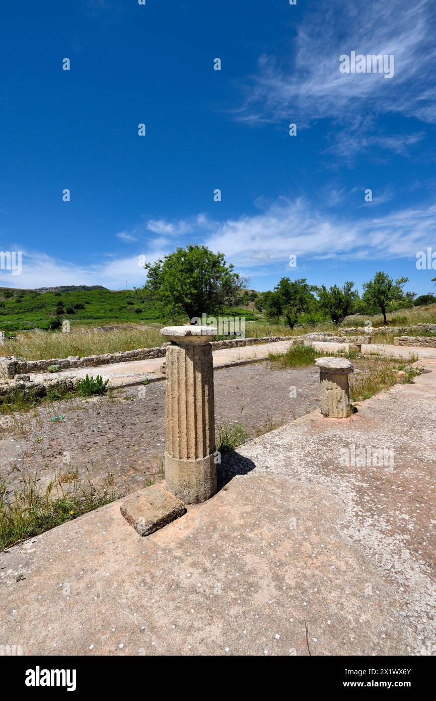 Residential Area of the East. Archaeological Area of morgantina. Aidone. Sicily. Italy Stock Photo