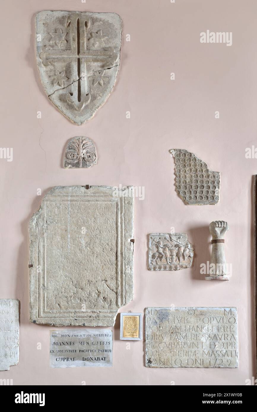 Roman Tombstones. Town Hall. Cupramontana. Marche. Italy Stock Photo