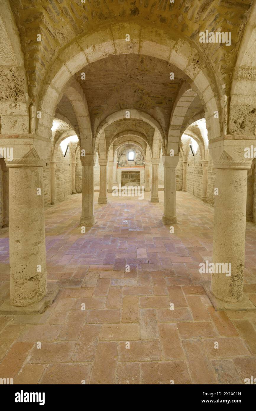 Crypt. Abbey of Sant'urbano. Apiro. Marche. Italy Stock Photo