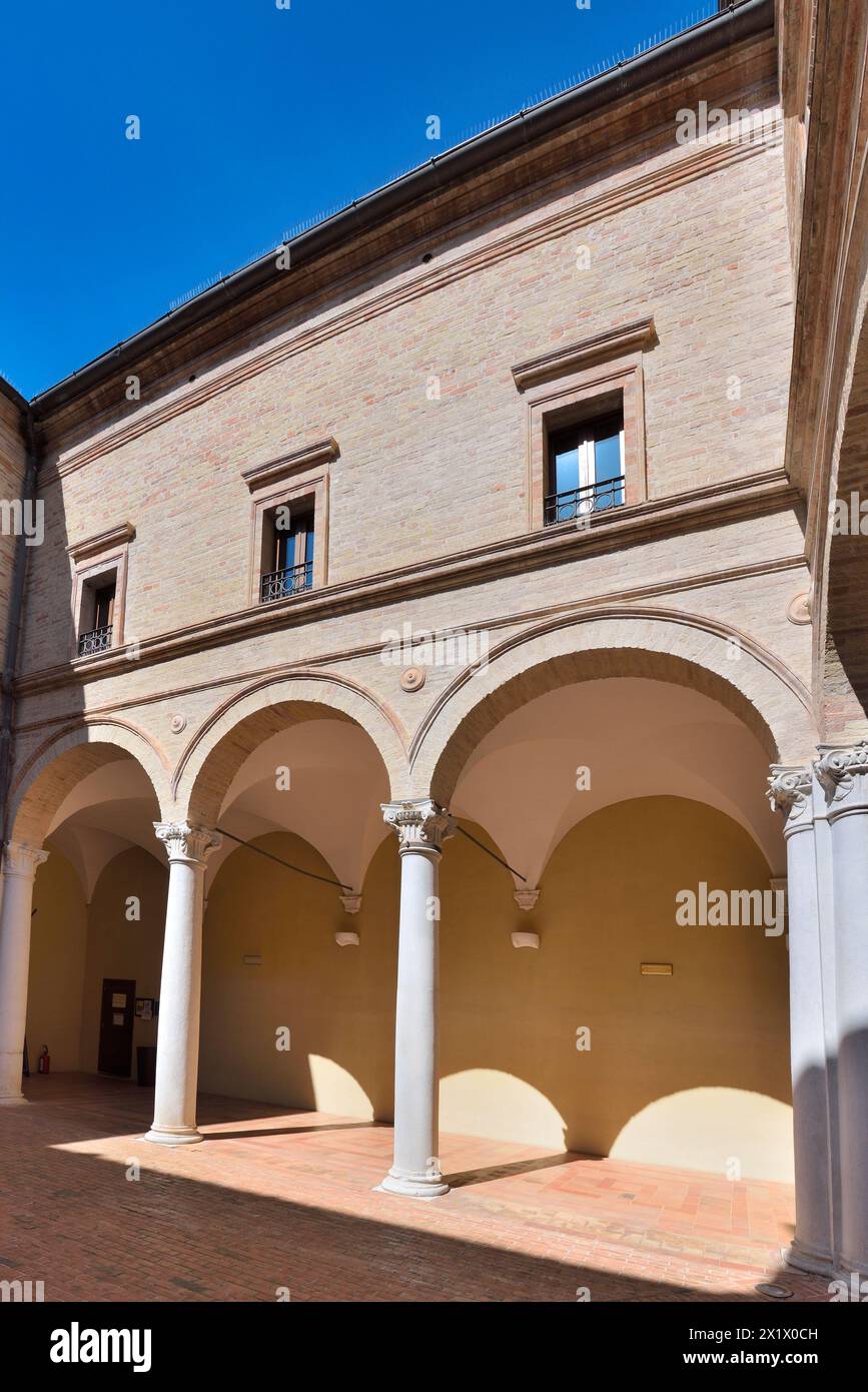Courtyard of Palazzo Bonafede. Monte San Giusto. Marche. Italy Stock Photo