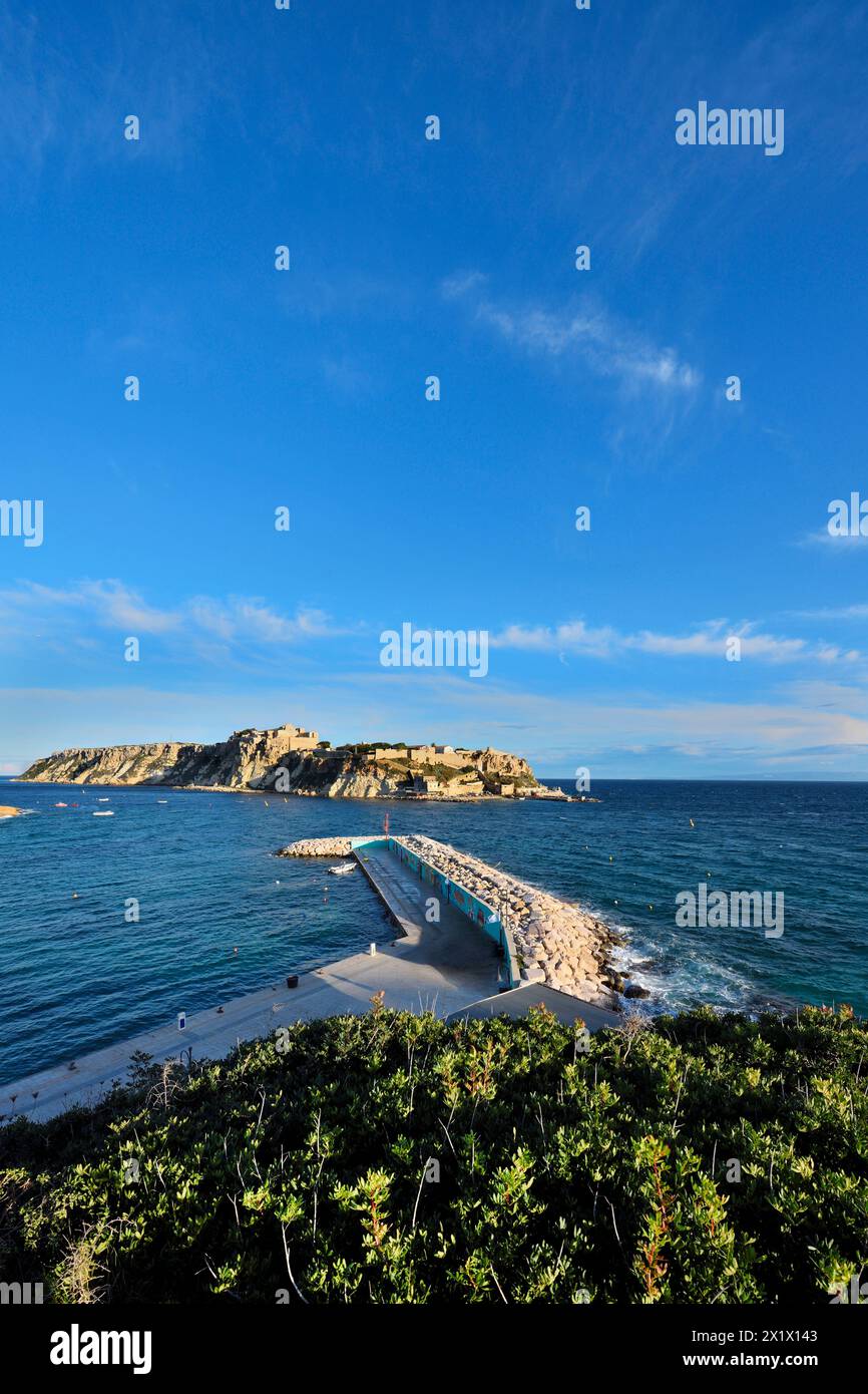 View of the Island of San Nicola From San Domino. Tremiti Islands. Apulia. Italy Stock Photo