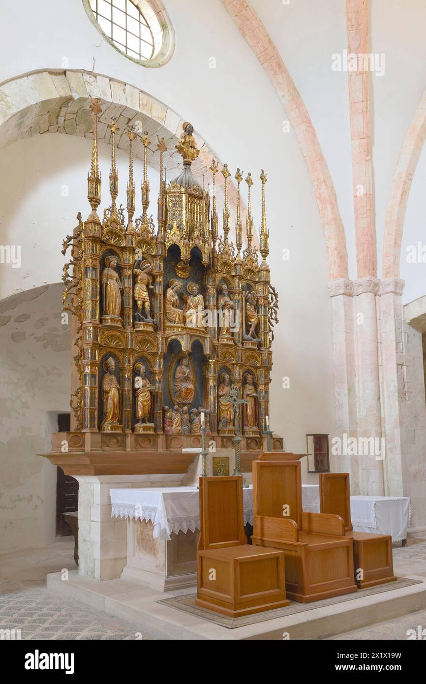 15th Century Polyptych. Church of the Abbey of Santa Maria A Mare. Island of San Nicola. Tremiti Islands. Puglia. Italy Stock Photo