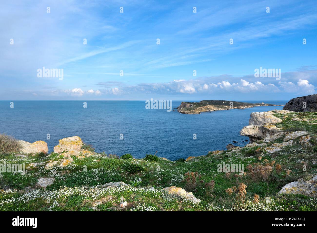 Panorama On Caprara Island From San Nicola. Tremiti Islands. Apulia. Italy Stock Photo