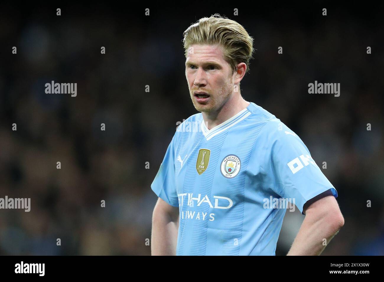 Etihad Stadium, Manchester, UK. 17th Apr, 2024. Champions League Football, Quarter Final, Manchester City versus Real Madrid; Kevin de Bruyne of Manchester City Credit: Action Plus Sports/Alamy Live News Stock Photo