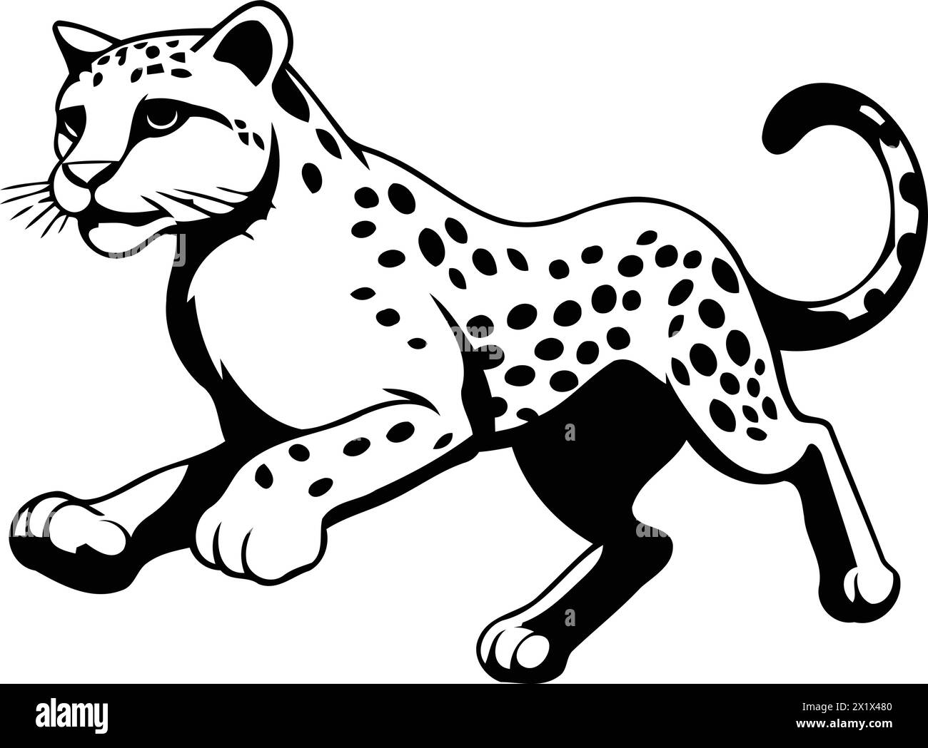 Cheetah running. Vector illustration of a cheetah. Stock Vector