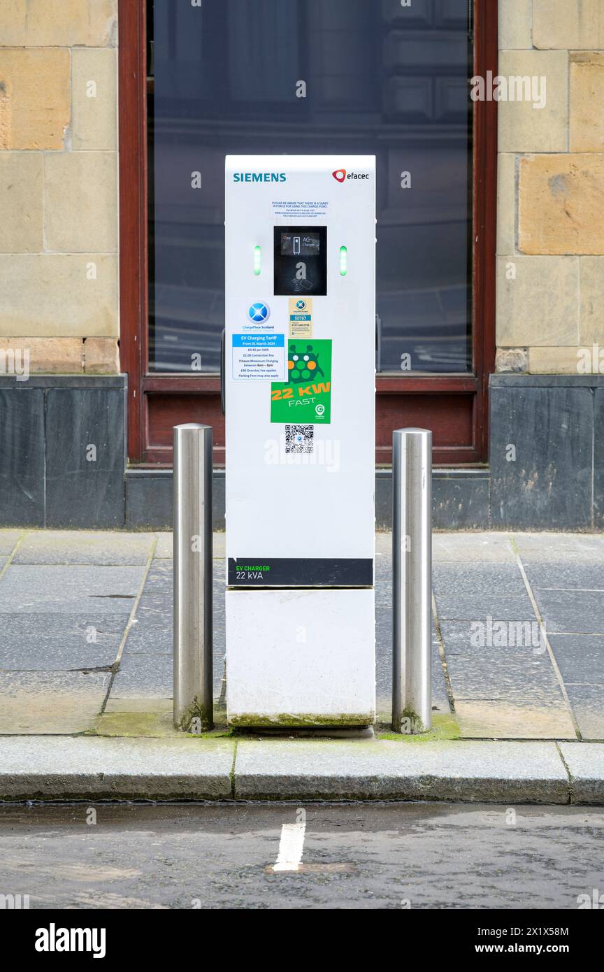 Siemens 22 Kilowatt Fast Electric Vehicle Charging station at the