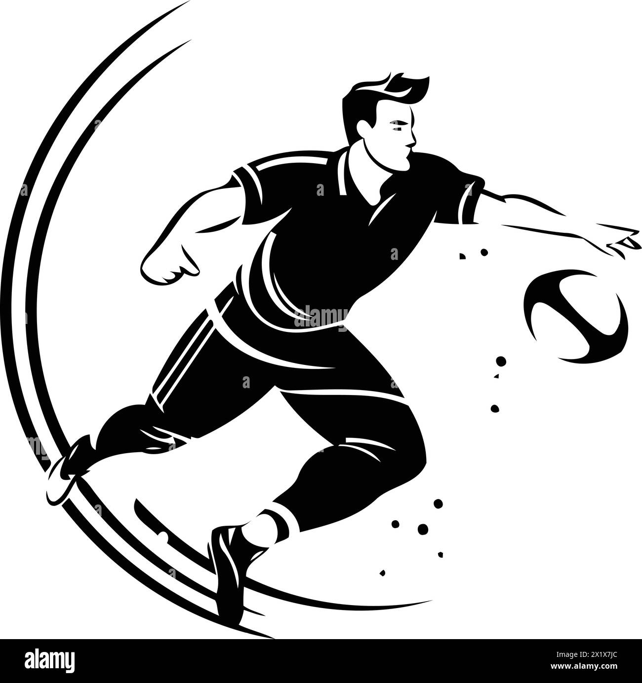 Soccer player vector logo template. Football or soccer player with ball Stock Vector