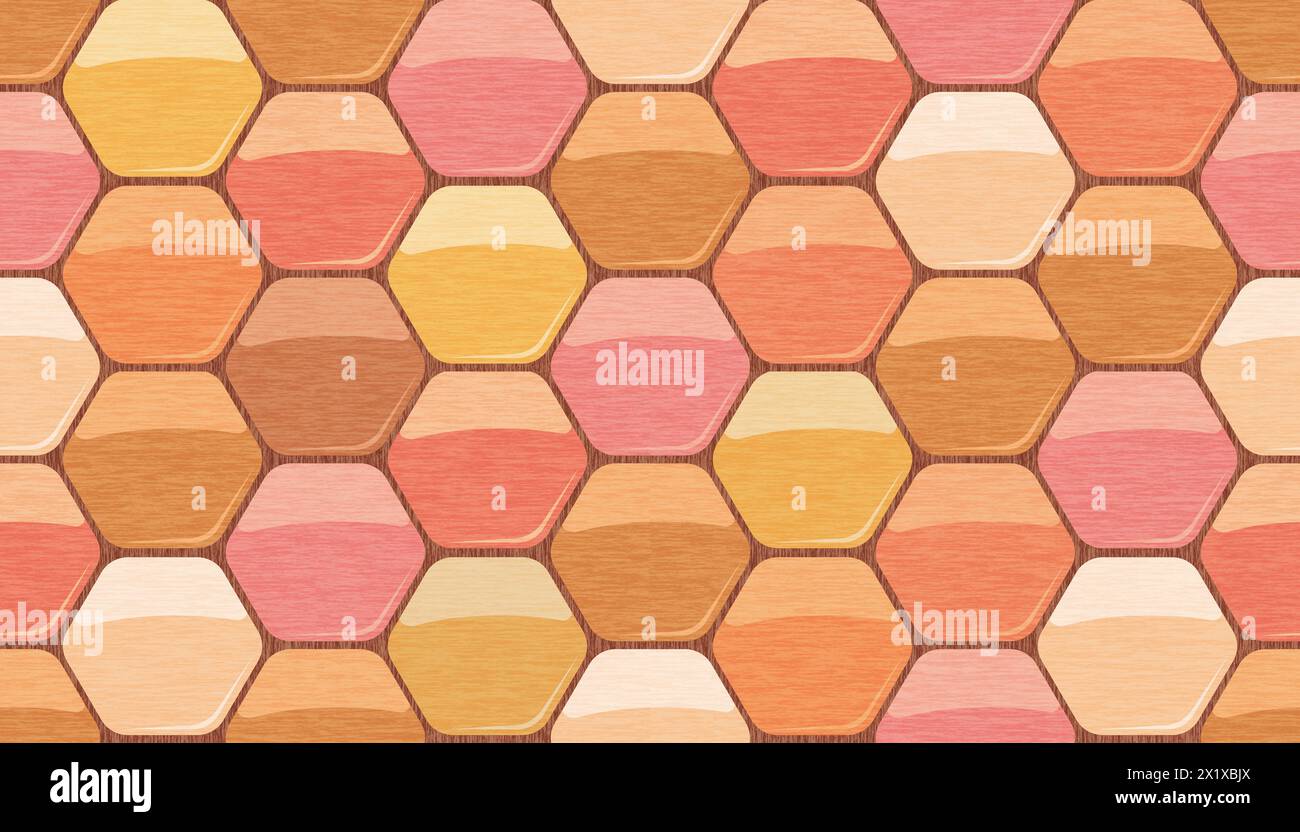 Seamless geometric pattern with honey. Sweet seamless pattern with honey. Abstract texture like honeycomb. Stock Photo