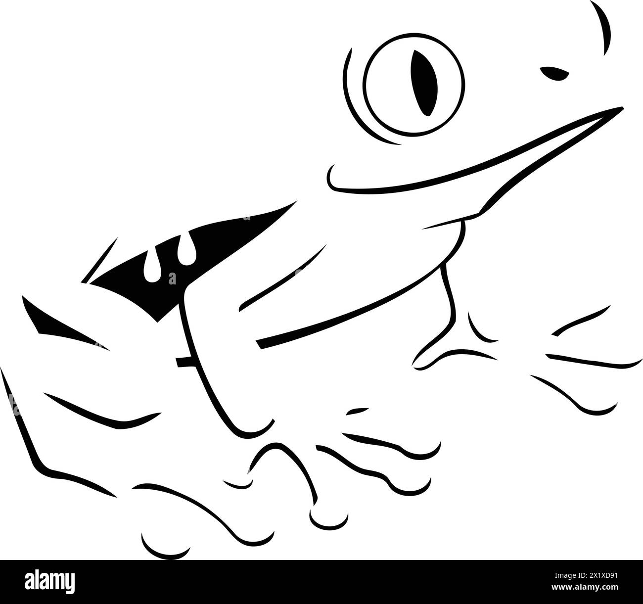 Cartoon Green Tree Frog isolated on white background. Vector illustration. Stock Vector