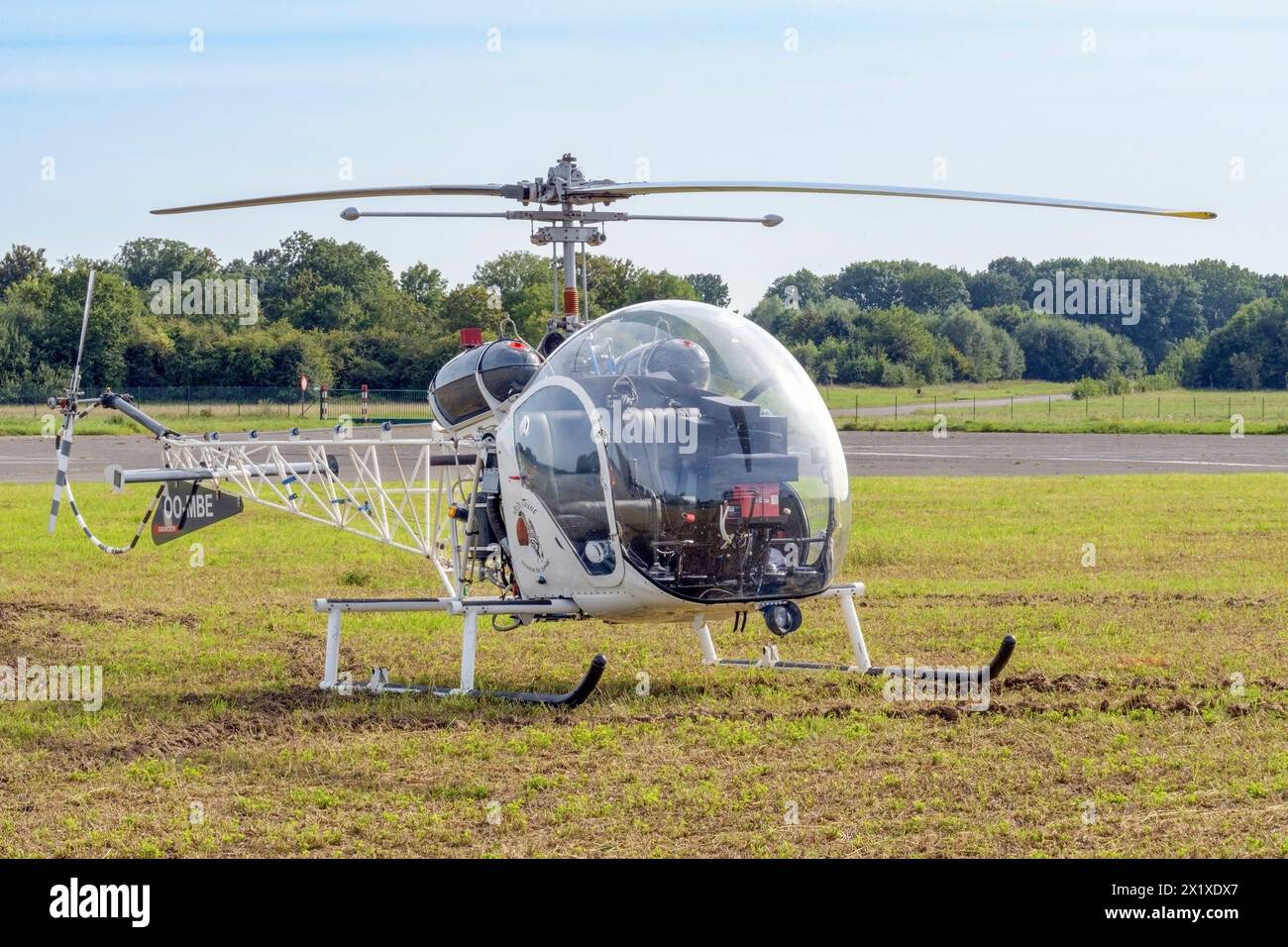 Sint Truiden. Limburg - Belgium 03-09-2023. Helicopter Bell 47G. Public  airshow of vintage aircraft  at the Sint Truiden Aero Club Stock Photo