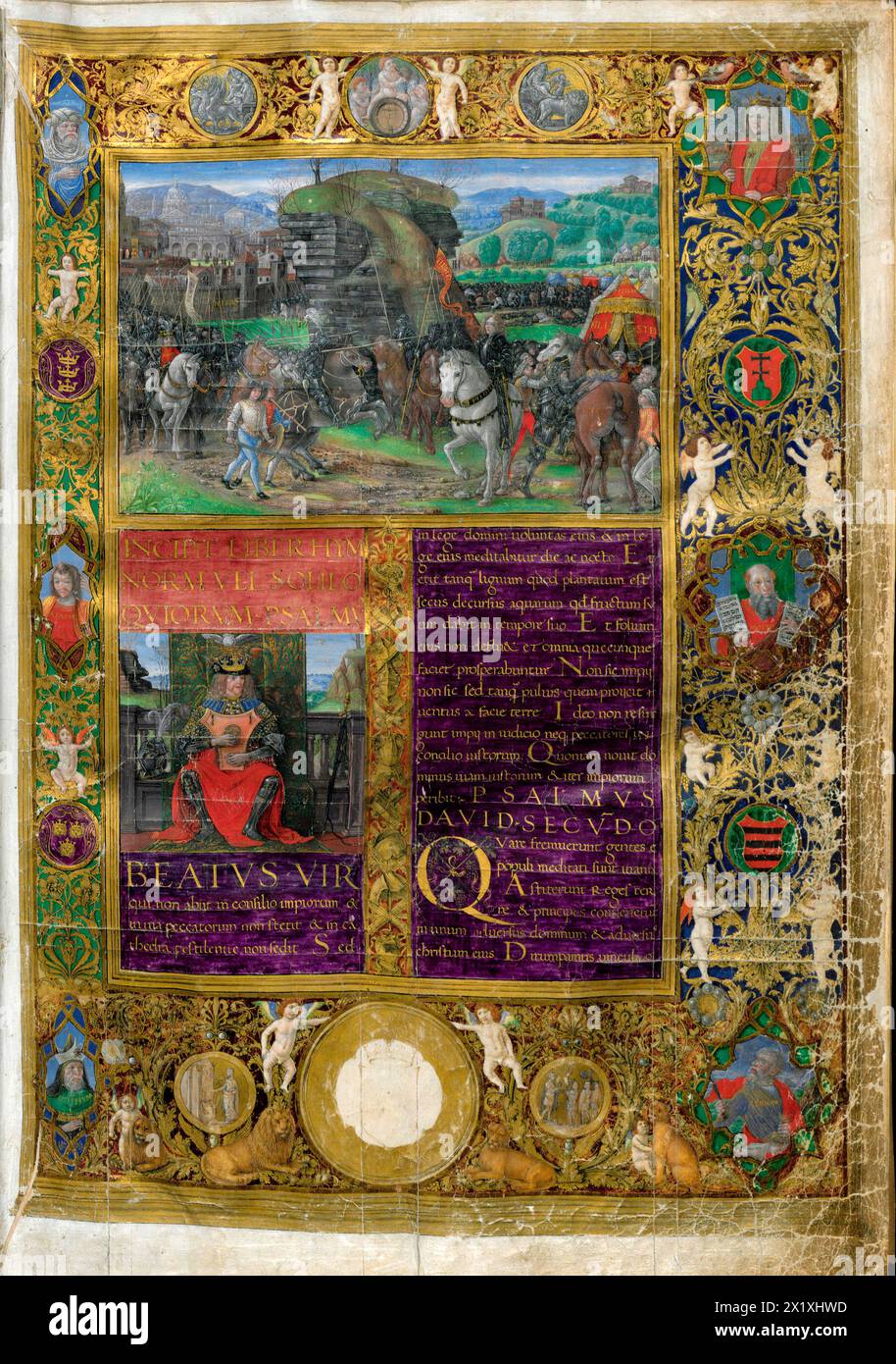 Psalms of David. Third Volume of the Bible - Psalterium David Bibliorum Tomus III from Italy n 1489 to 1490 Stock Photo