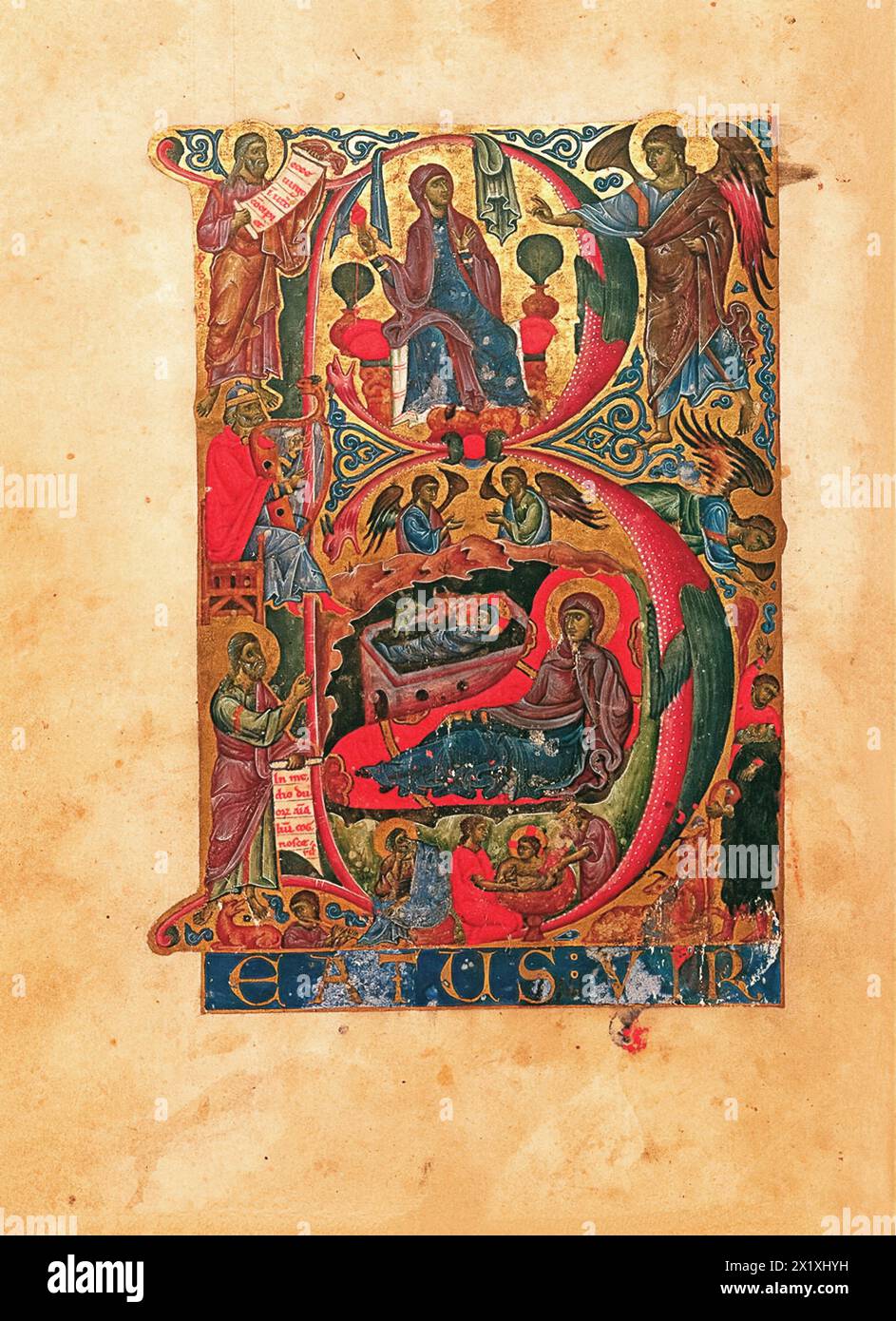 Psalter of Frederick II - Psalterium et cantica Ecclesiae fron Acri in 1235 to 1237 Stock Photo