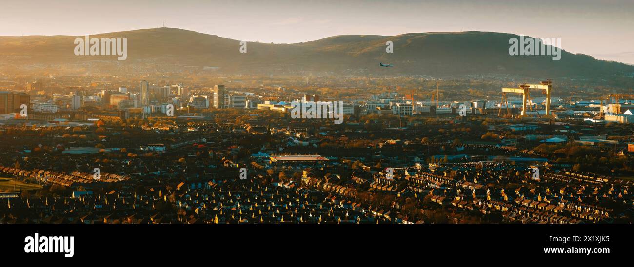 Aerial view over east Belfast Stock Photo