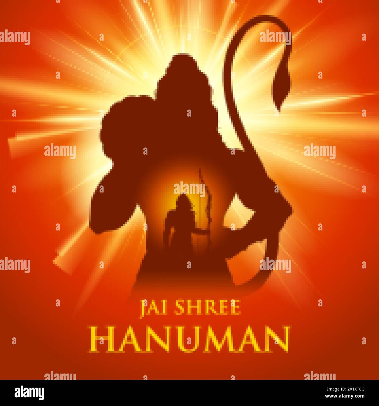 illustration of Lord Hanuman for Hanuman Jayanti Janmotsav celebration ...