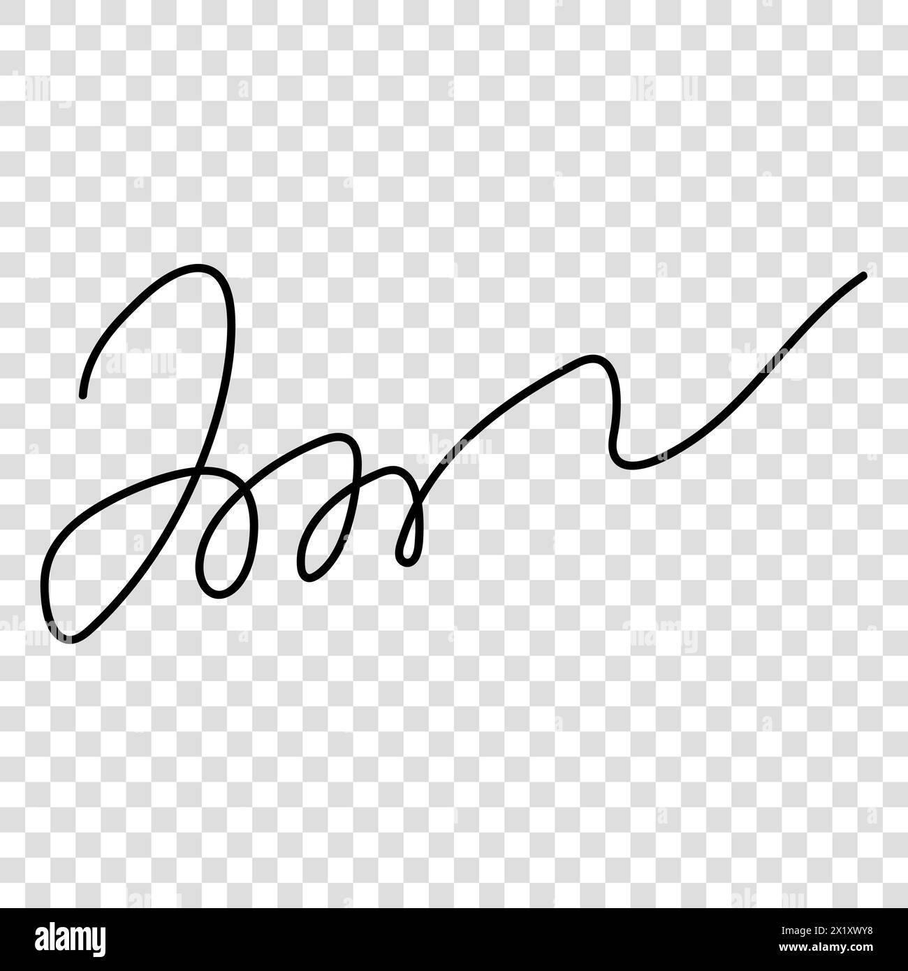 Fake hand written autograph template. Vector illustration isolated on transparent background Stock Vector