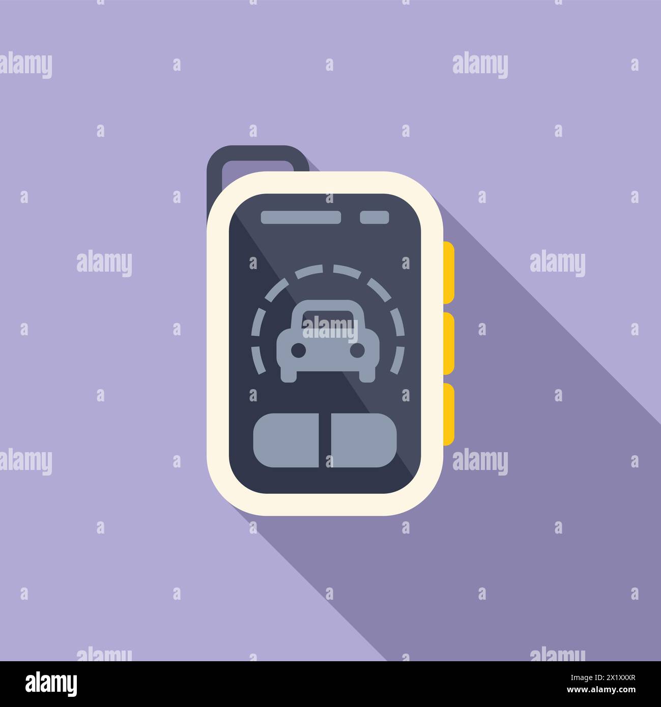 Car alarm system icon flat vector. Smart security. Keyless secure Stock Vector