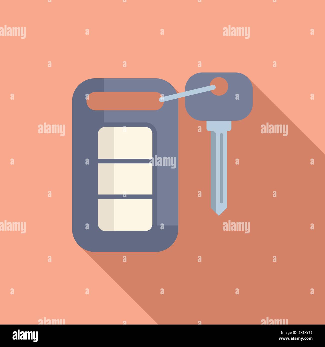 Car remote control key icon flat vector. Smart security. Safe chip Stock Vector