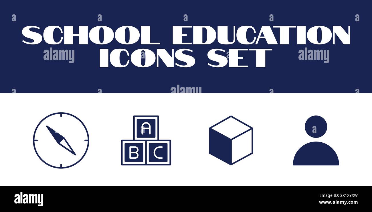 School Icons Set Vector Illustration education icon Student vector Stock Vector