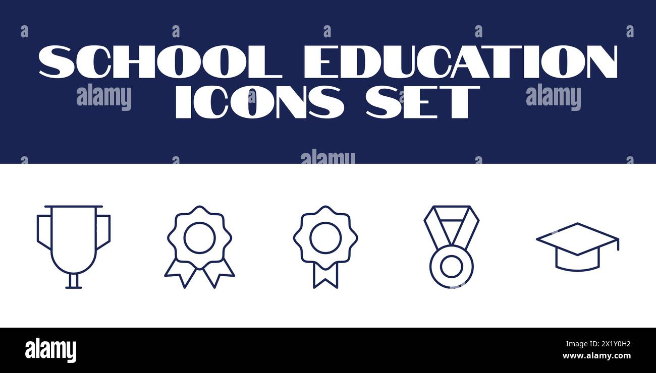 School Icons Set Vector Illustration education icon Student vector Stock Vector