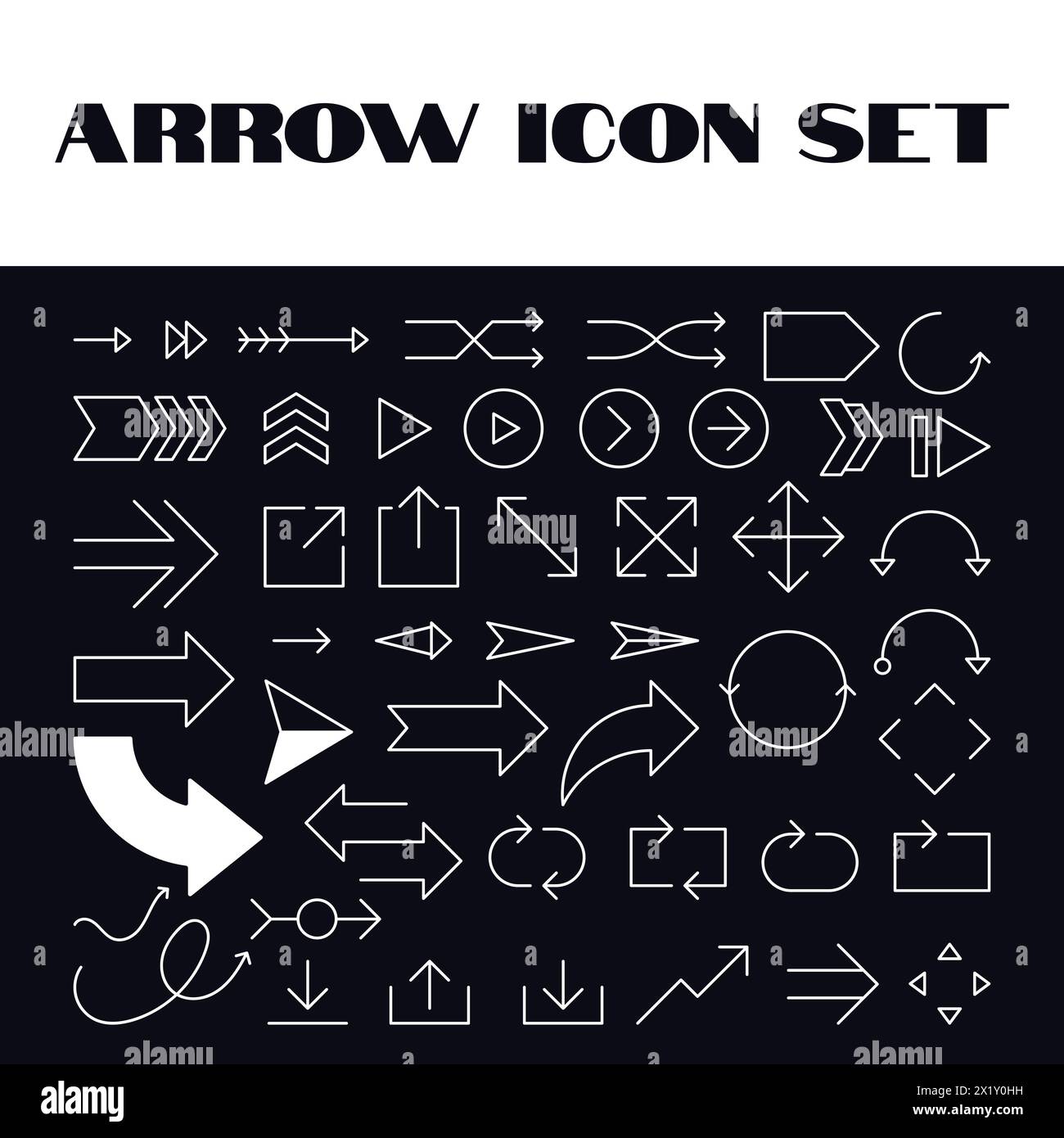 Line Arrow vector icon set Arrow Direction Icons Set Vector Graphics Illustration Stock Vector