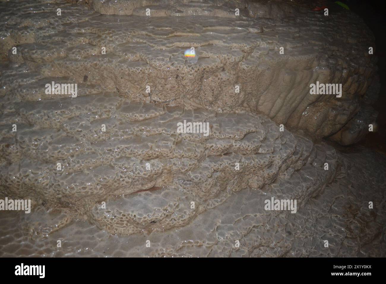 Trovan Rocks Inside Closeup of Big Rock inside Grubug Cave, a vertical cave in Gunung Kidul ...