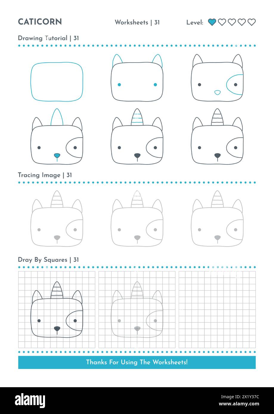 Caticorn drawing guide hi-res stock photography and images - Alamy