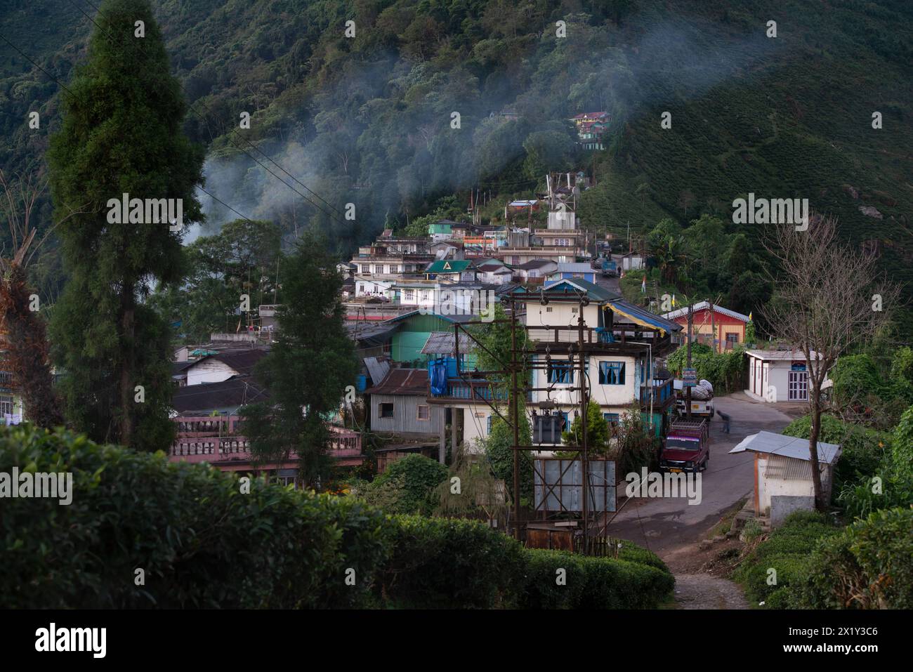 There are countless tiny places like this in the tea mountains around Darjeeling, West Bengal, India Stock Photo